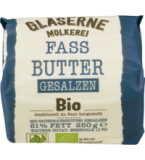 Fassbutter gesalzen (aus Sauerrahm), 81% Fett, 250 gr Stück, Gläserne Molkerei