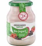 Joghurt Himbeer-Holunder 3,7 % Fett, 500 gr Glas, Andechser Natur