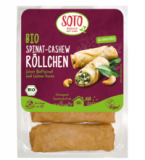 Spinat-Cashew-Röllchen, vegan, 200 gr Packung, Soto