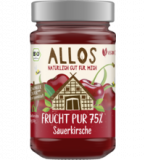 Fruchtaufstrich „Frucht Pur” Sauerkirsche, vegan, 250 gr Glas, Allos