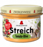 Tomate-Olive Streich, vegan, 180 gr Glas, Zwergenwiese
