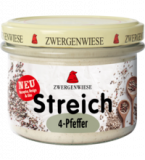 4-Pfeffer Streich, vegan, 180 gr Glas, Zwergenwiese