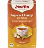 Ingwer Orange mit Vanille Kräuterteemischung, vegan, 17 Btl Packung, Yogi Tea