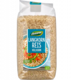 Langkornreis, Vollkorn, vegan, 1 kg Packung, dennree