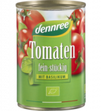 Tomaten fein-stückig mit Basilikum, vegan, 400 gr Dose, dennree