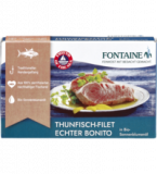 Thunfisch-Filet Echter Bonito in Bio-Sonnenblumenöl, 120 gr Dose (Abtropfgewicht 90 gr), Fontaine