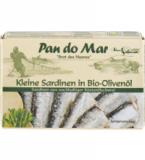 Kleine Sardinen in Bio-Olivenöl, 120 gr Dose (Abtropfgewicht 90 gr), Pan do Mar