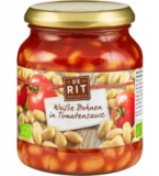 Weisse Bohnen in Tomatensauce, vegan, 360 gr Glas, De Rit