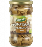 Champignons, geschnitten, II. Wahl, vegan, 280 gr Glas, dennree