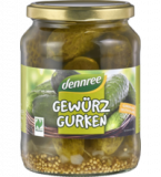 Gewürzgurken, vegan, 670 gr Glas, dennree