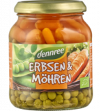 Erbsen & Möhren, vegan, 350 gr Glas, dennree