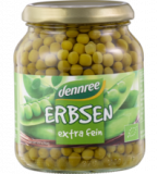 Erbsen extra fein, vegan, 350 gr Glas, dennree