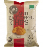 Kesselchips Tomate, vegan, 125 gr Packung, Landkartoffelchips