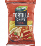 Tortilla Chips mit Paprika, vegan, 125 gr Packung, dennree