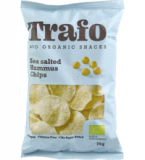 Sea salted Hummus Chips, vegan, 75 gr Packung, Trafo