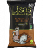 Kesselchips mit Alpensalz & Apfelessig, vegan, 125 gr Packung, Lisas Bio-Kesselchips