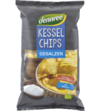 Kesselchips gesalzen, vegan, 125 gr Packung, dennree