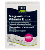 Magnesium + Vitamin E Kapseln, vegan, 60 Stück Packung, Fitne