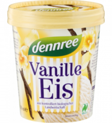 Vanille-Eiscreme, 500 ml Becher, Tiefkühlware, dennree