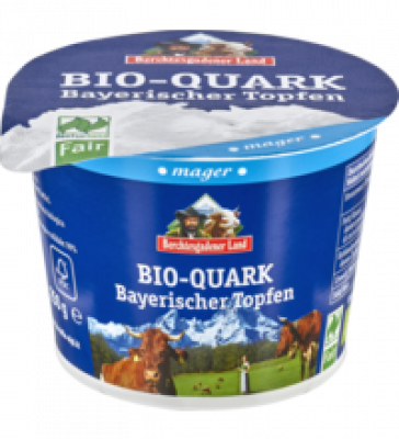 Bio-Speisequark, Magerstufe, 250 gr Becher, Berchtesgadener