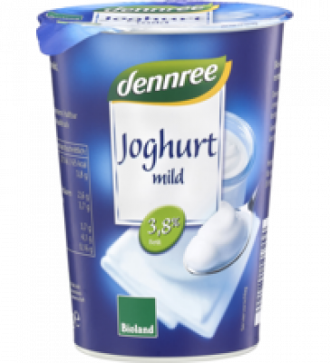 Naturjoghurt, 3,8% Fett, 500 gr Becher, dennree