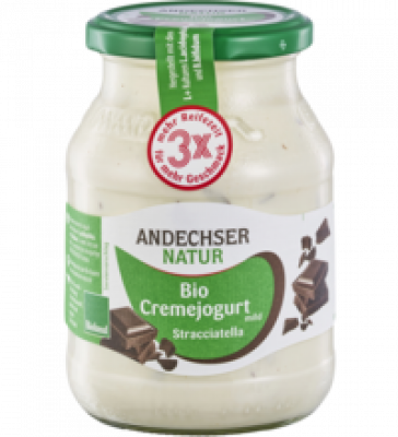 Cremejogurt Stracciatella, 500 gr Glas, Andechser Natur