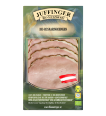 Tiroler Rosmarinschinken, geschnitten, 80 gr Packung, Juffinger Bio-Metzgerei