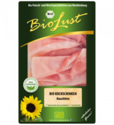 Kochschinken, hauchfein, geschnitten, 80 gr Packung, BioLust