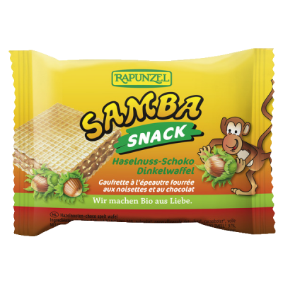 Samba Snack - Haselnuss-​Schoko Schnitte, 25 gr Packung, Rapunzel
