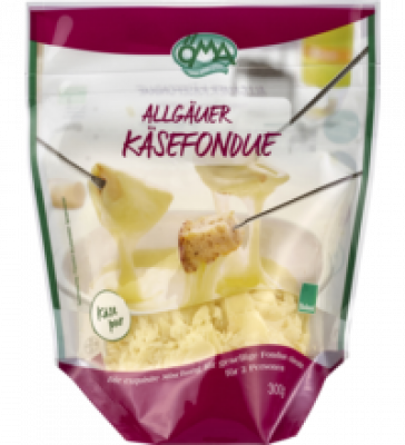 Allgäuer Käsefondue (Emmentaler, Bergkäse und Cheddar), mind. 48% Fett i. Tr., 300 gr Packung, ÖMA