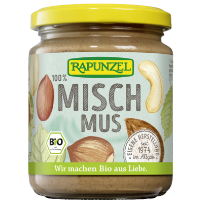 Mischmus 4 Nuts, vegan, 250 gr Glas, Rapunzel