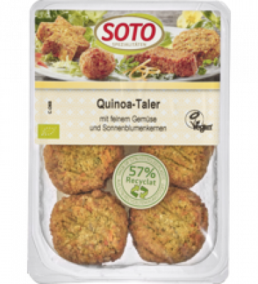 Quinoa-Taler, vegan, 195 gr Packung, Soto