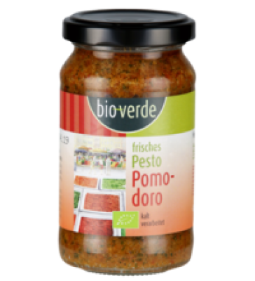 Frisches Pesto Pomodoro, 165 gr Glas, bio-verde