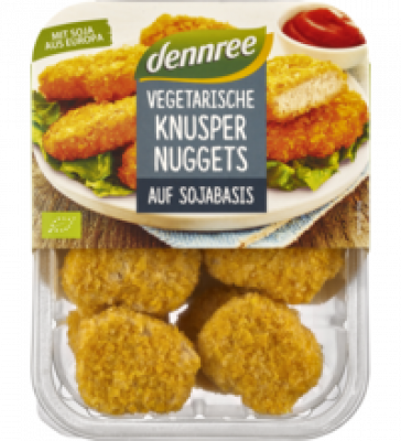 Vegetarische Knuspernuggets, 180 gr Packung, dennree