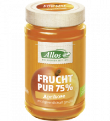 Frucht Pur Aprikose, vegan, 250 gr Glas, Allos