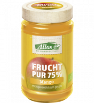 Frucht Pur Mango, vegan, 250 gr Glas, Allos