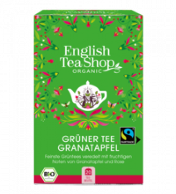 Grüner Tee Granatapfel, vegan, 20 Btl Packung, English Tea Shop