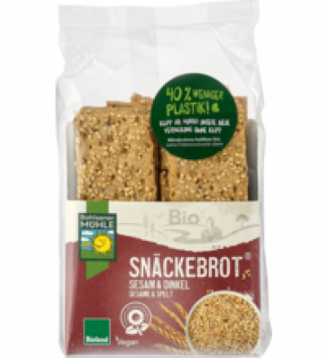 Sesam & Dinkel Snäckebrot, vegan, 200 gr Packung, Bohlsener Mühle