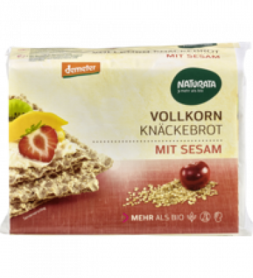 Vollkorn Knäckebrot mit Sesam, vegan, 250 gr Packung, Naturata