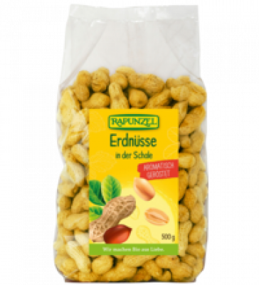 Erdnüsse in der Schale, geröstet, vegan, 500 gr Packung, Rapunzel