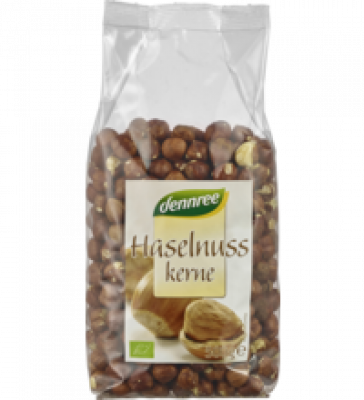 Haselnusskerne, ganz, vegan, 500 gr Packung, dennree