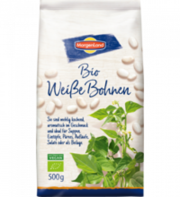 Weiße Bohnen, vegan, 500 gr Packung, Morgenland