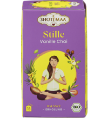 Ayurvedischer Tee „Stille” - Vanille Chai, vegan, 16 Btl Packung, Shoti Maa