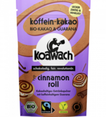 Koffeinhaltige Trinkschokolade Cinnamon Roll, vegan, 100 gr Packung, Koawach