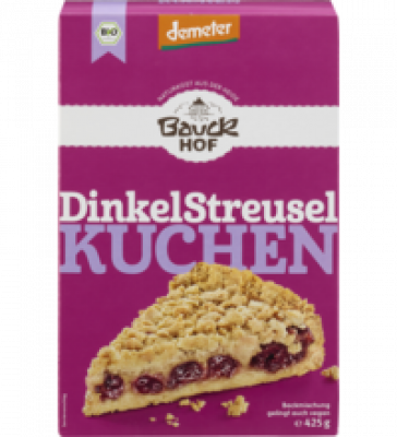 Dinkel-Streuselkuchen Backmischung, vegan, 425 gr Packung, Bauckhof