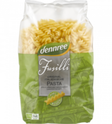 Hartweizen-Fusilli, hell, vegan, 500 gr Packung, dennree