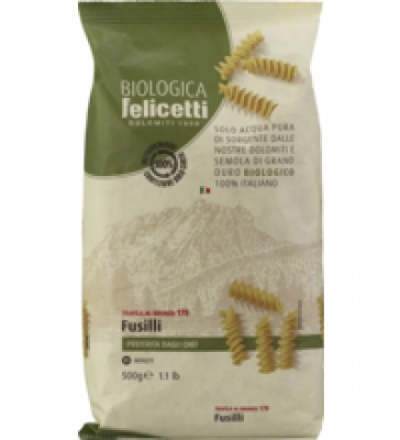 Hartweizen Fusilli, hell, vegan, 500 gr Packung, Felicetti