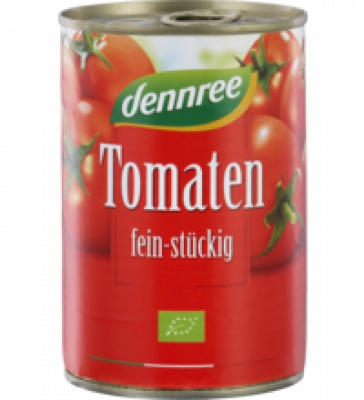 Tomaten fein-stückig, vegan, 400 gr Dose, dennree