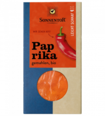 Paprika, leicht scharf, gemahlen, vegan, 50 gr Packung, Sonnetor