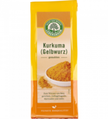 Kurkuma (Gelbwurz), gemahlen, vegan, 50 gr Packung, Lebensbaum